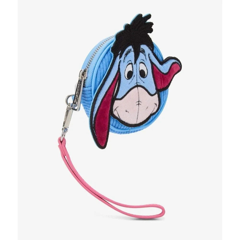 Loungefly Disney Winnie the Pooh Eeyore Peeking Corduroy Blue Backpack & Coin Ba